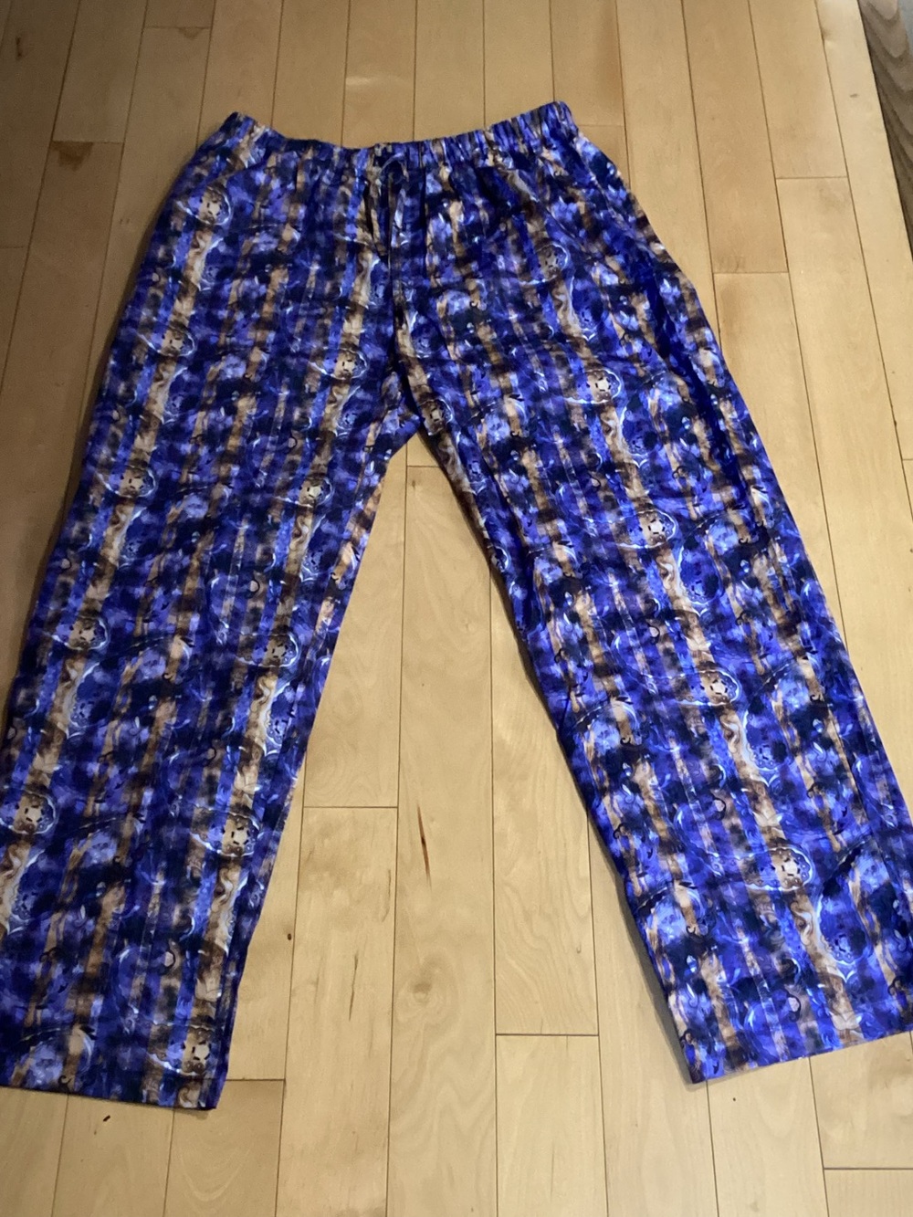 Robert Graham Blue and Brown Abstract Lounge Pants